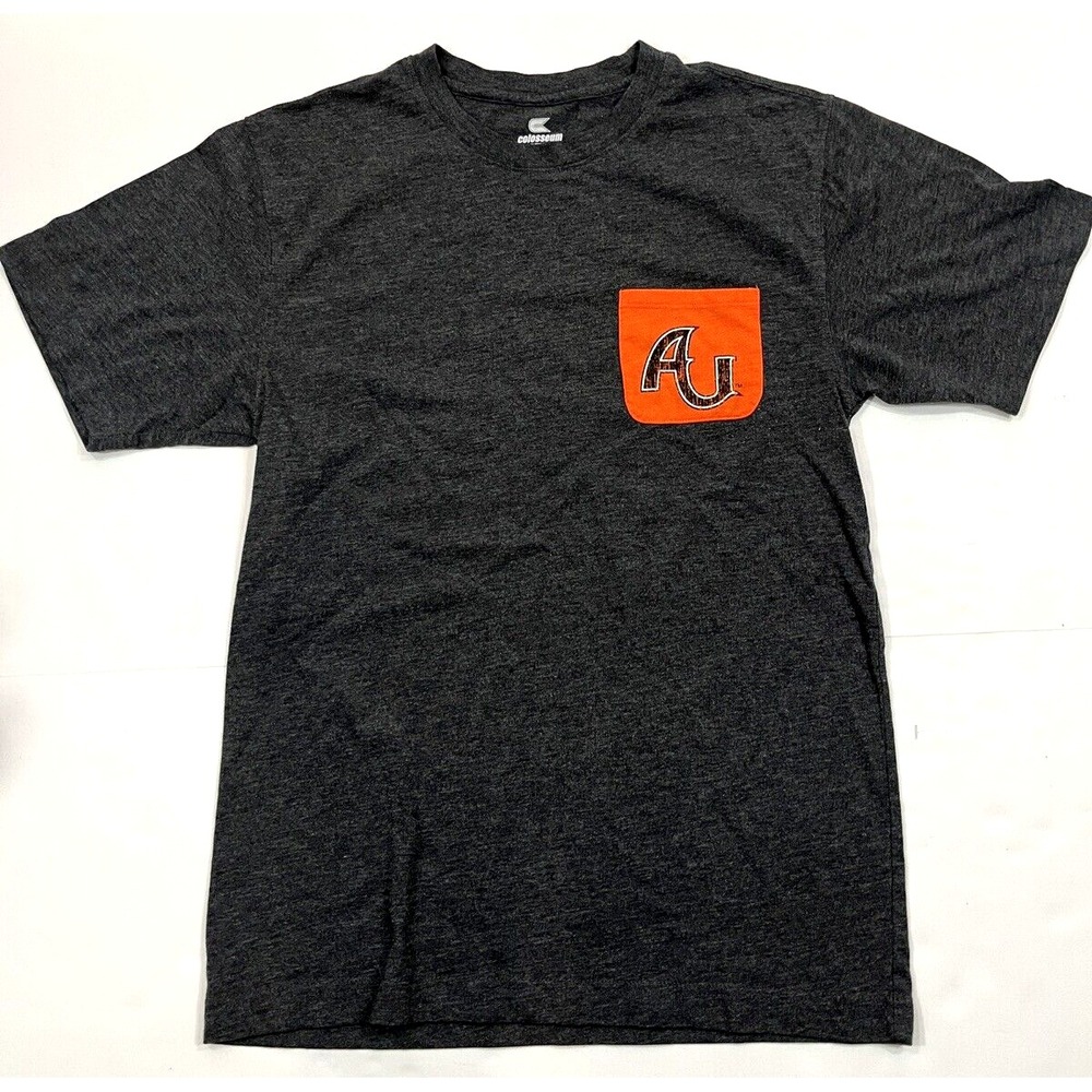 Colosseum T-Shirt Unisex Small Charcoal Orange Pocket Auburn Tigers NCAA Graphic